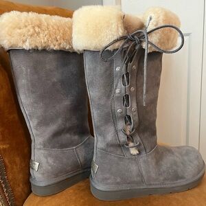 UGG Gray Side-Tying Boots. Never worn.